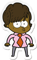 Obraz premium sticker of a cartoon woman