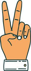 peace symbol two finger hand gesture illustration