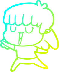 cold gradient line drawing cartoon woman