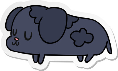 sticker cartoon kawaii of a cute dog