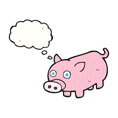 Fototapeta premium thought bubble cartoon piglet