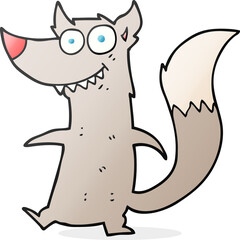 cartoon little wolf
