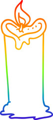 rainbow gradient line drawing cartoon candle