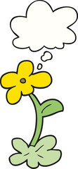 cartoon flower and thought bubble