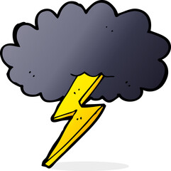 cartoon lightning bolt and cloud