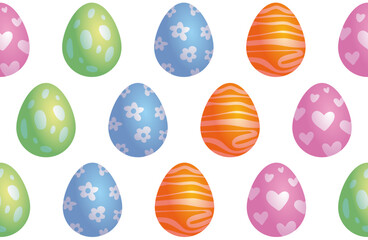 Colorful painted easter eggs