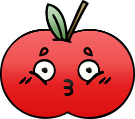 gradient shaded cartoon red apple