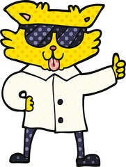 comic book style cartoon cool cat
