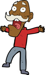 cartoon shocked old man