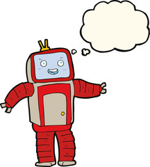 cartoon robot with thought bubble