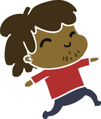 cartoon kawaii boy with stubble