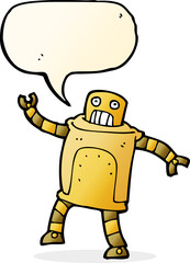 cartoon robot with speech bubble