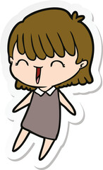 sticker of a cartoon woman