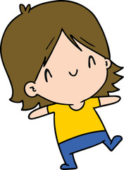 cartoon of a cute kawaii girl