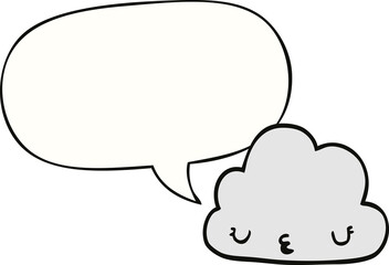 cute cartoon cloud and speech bubble