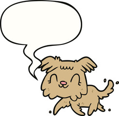 cartoon little dog and speech bubble