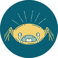 icon of tattoo style crying spider