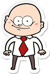 sticker of a cartoon manager man staring