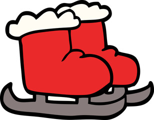 cartoon doodle ice skating boots