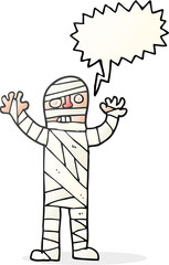 speech bubble cartoon bandaged mummy