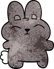 cartoon doodle grey rabbit