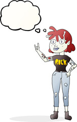 thought bubble cartoon alien rock fan girl