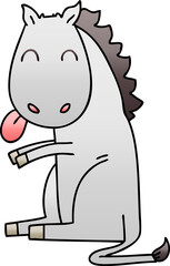 quirky gradient shaded cartoon horse