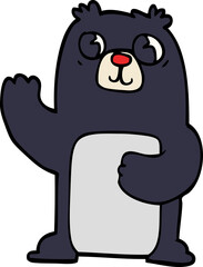 cartoon doodle black bear