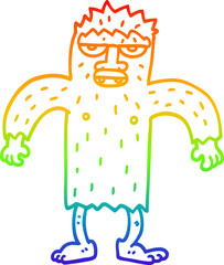 rainbow gradient line drawing cartoon yeti monster