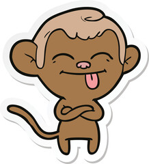 Obraz premium sticker of a funny cartoon monkey