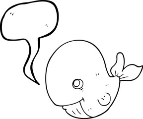 speech bubble cartoon happy whale