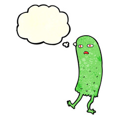 cartoon funny ghost with thought bubble