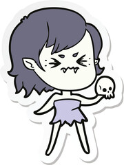 sticker of a annoyed cartoon vampire girl