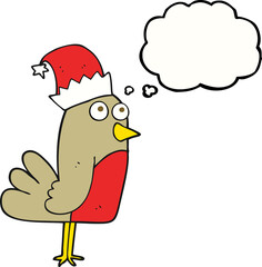 thought bubble cartoon christmas robin