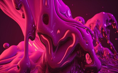 Electric Pink liquid background, Generative AI