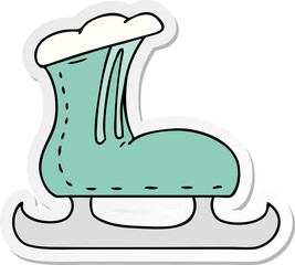 sticker cartoon doodle of an ice skate boot