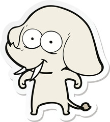 sticker of a happy cartoon elephant