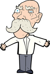 cartoon angry old man
