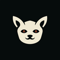 Animal cat face scary creative logo