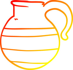 warm gradient line drawing cartoon jug