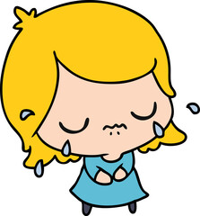 cartoon of cute kawaii girl