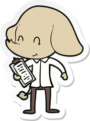 sticker of a cute cartoon elephant