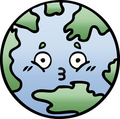 gradient shaded cartoon planet earth