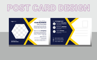 ost Card Template Layout, Red Corporate business postcard or EDDM postcard design template, Blank vintage post card template with stamp.vector illustration 