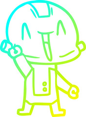 cold gradient line drawing cartoon robot