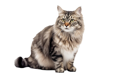 Kuban Bobtail Cat On Isolated Transparent Background, png. Generative AI - obrazy, fototapety, plakaty