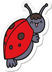 sticker of a cute cartoon ladybug
