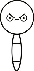 line drawing cartoon magnifying glass