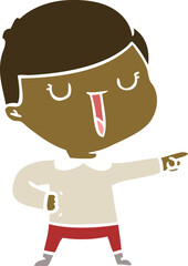 flat color style cartoon happy boy