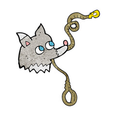 textured cartoon dog with leash